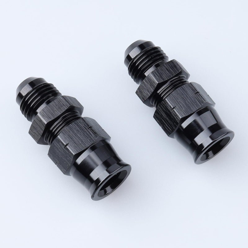 AC PERFORMANCE -6 AN Male to 5/16" Hardline Compression Fitting Adapter Aluminum Black - Image 1